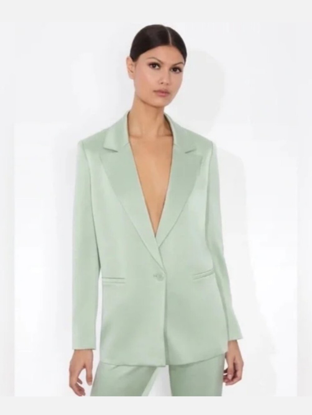 Alice + Olivia Tea Green Bailored Blazer 6